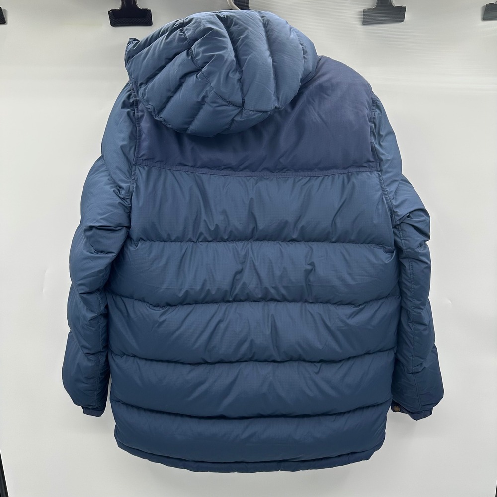 LL Bean Mens Mountain Classic Down Parka Blue Puffer Jacket Hooded Large L Reg - Picture 3 of 16